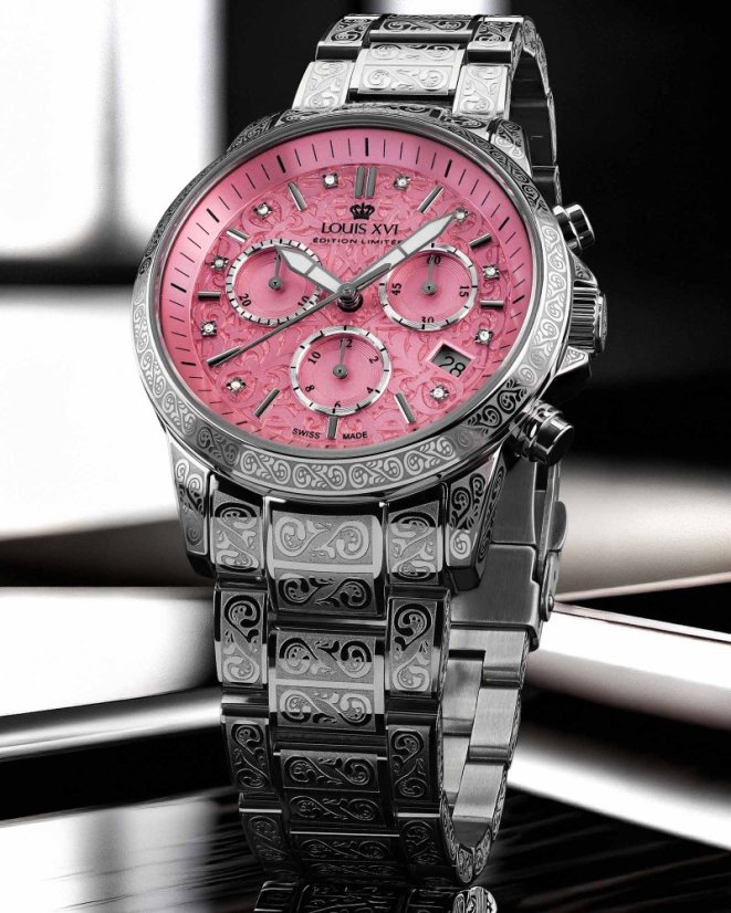 Stříbrné dámské hodinky Louis XVI s ocelovým páskem Palais Royale Woman With Diamond 6022 - Silver 38MM