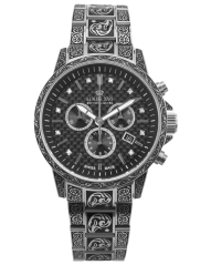 Men's silver Louis XVI watch with steel strap Palais Royale With Diamond 1721 - Silver 43MM