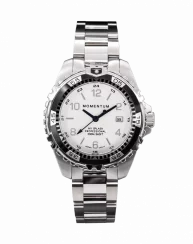 Relógio Momentum Watches prata para homens com pulseira de aço Splash White / Black 38MM