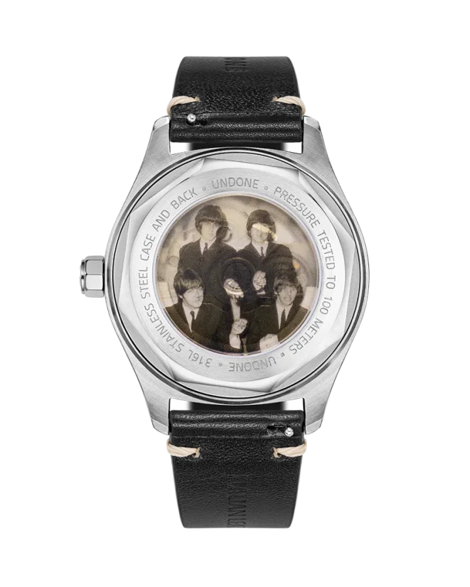 Stříbrné pánské hodinky Undone s koženým páskem Legends of Rock | The Beatles 40MM Automatic