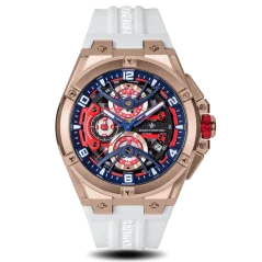 Men's gold Ralph Christian watch with a rubber band The Apex Chrono - Polar White 46MM
