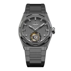 Men's silver Aisiondesign Watches with steel Tourbillon Hexagonal Pyramid Seamless Dial - Gunmetal 41MM