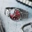 Herrenuhr aus Silber Henryarcher Watches mit Stahlband Relativ - Karmin Storm Grey 41MM