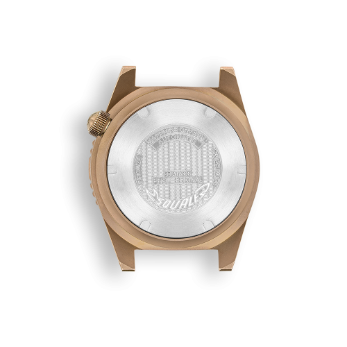 Relógio Squale ouro para homens com pulseira têxtil 1521 Bronze 42MM Automatic