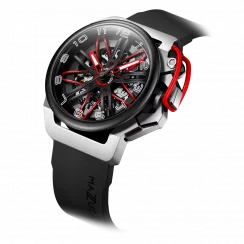 Czarny męski zegarek Mazzucato z gumowym paskiem RIM Gt Black - 42MM Automatic
