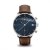 Herrenuhr aus Silber About Vintage mit mit echtem Ledergürtel Chronograph Blue Turtle 1815 41MM