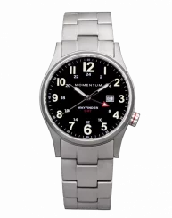 Herrenuhr aus Silber Momentum Watches mit Stahlband Wayfinder GMT 40MM