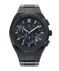 Montre homme Paul Rich noire avec bracelet en acier Frosted Motorsport - Black / Blue 45MM Limited edition