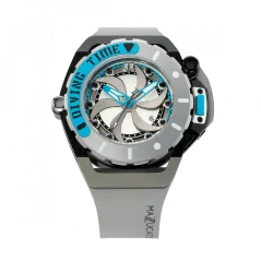 Orologio Mazzucato bracciale da uomo nero con elastico RIM Scuba Black / Silver - 48MM Automatic