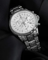 Relógio Louis XVI de prata para homem com pulseira de aço Palais Royale With Diamond 1821 - Silver 43MM