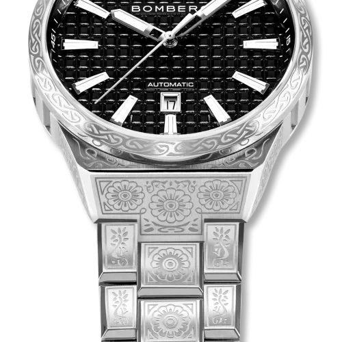 Orologio da uomo Bomberg Watches colore argento con cinturino in acciaio CLASSIC NOIRE 43MM Automatic