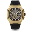 Zlaté pánské hodinky Ralph Christian s gumovým páskem The Equinox Chrono - Golden Eclipse 47MM