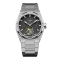 Relógio Aisiondesign Watches prata para homens com pulseira de aço Tourbillon Hexagonal Pyramid Seamless Dial - Black 41MM