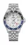 Stříbrné pánské hodinky Delma s ocelovým páskem Santiago GMT Meridian Silver / White 43MM Automatic