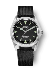 Relógio Nivada Grenchen prata para homem com pulseira de borracha Super Antarctic 32026A01 38MM Automatic