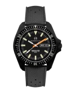 Čierne pánske hodinky Momentum Watches s gumovým pásikom SQ30 Eclipse Solar Black-Ion - TROPIC FKM RUBBER 42MM