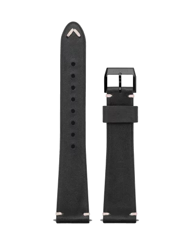 Schwarze Herrenuhr Undone Watches mit Lederband Midnight Prism 42MM