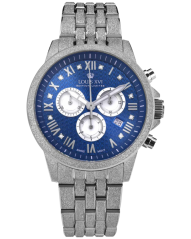 Men's silver Louis XVI watch with steel strap Frosted Aramis 2.0 With Diamonds - 3623 Silver 43MM