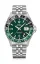 Stříbrné pánské hodinky Delma s ocelovým páskem Santiago GMT Meridian Silver / Green 43MM Automatic