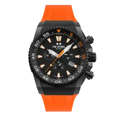 Čierne pánske hodinky TW Steel s gumovým remienkom ACE Diver ACE404 44MM