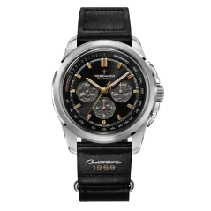 Męski srebrny zegarek Venezianico ze skórzanym paskiem Bucintoro 1969 42MM Automatic