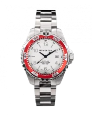 Muški srebrni sat Momentum Watches s čeličnim pojasom Splash White / Red 38MM