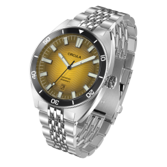 Stříbrné pánské hodinky Circula s ocelovým páskem AquaSport II - Gelb 40MM Automatic