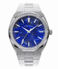 Strieborné pánske hodinky Paul Rich s oceľovým pásikom Frosted Star Dust Lapis Nebula - Silver 45MM