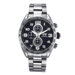 Men's silver Audaz watch with steel strap Sprinter ADZ-2025-01 - 45MM