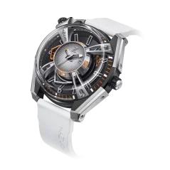 Orologio Mazzucato bracciale da uomo in colore argento con cinturino in caucciù LAX Dual Time White - 48MM Automatic