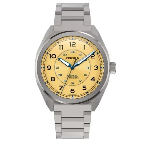 Relógio Circula Watches prata para homens com pulseira de aço ProTrail - Sand 40MM Automatic