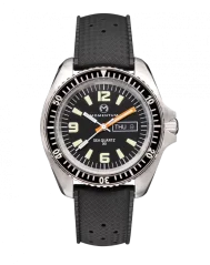 Relógio Momentum Watches prata para homens com pulseira de borracha Sea Quartz 30 Tropic FKM Rubber 42MM