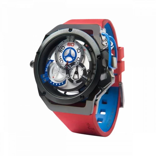 Zwart herenhorloge van Mazzucato met een rubberen band Rim Sport Black / Red - 48MM Automatic