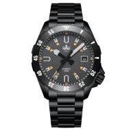 Čierne pánske hodinky Phoibos Watches s oceľovým pásikom Apollo PY056DX - Automatic 39MM