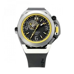 Men's Mazzucato black watch with rubber strap RIM Scuba Black / Yellow - 48MM Automatic