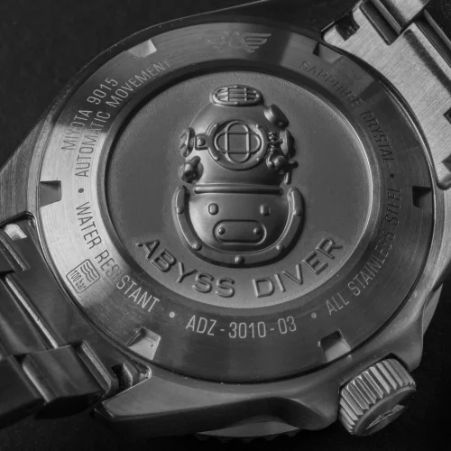 Herrenuhr aus Silber Audaz Watches mit Stahlband Abyss Diver ADZ-3010-03 - Automatic 44MM