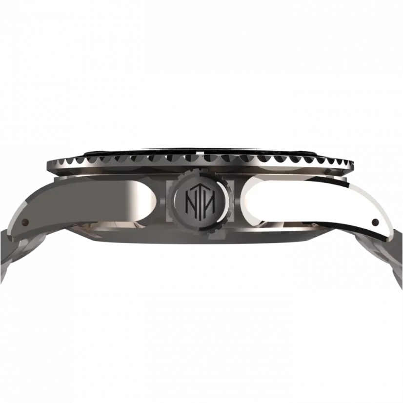 Men's silver NTH watch with steel strap 2K1 Subs Thresher No Date - White Automatic 43,7MM