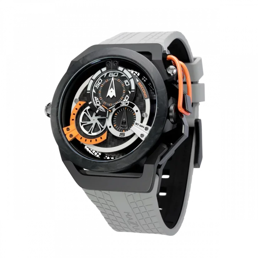 Men's Mazzucato black watch with rubber strap RIM Monza Black / Grey - 48MM Automatic
