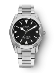 Men's silver Nivada Grenchen watch with steel strap Super Antarctic 32025A20 38MM Automatic