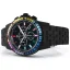 Reloj negro Luis XVI para hombre con correa de acero Majesté Iced Out Rainbow 1129 - Black 43MM