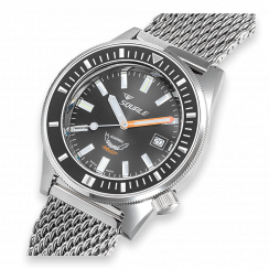Montre Squale pour homme de couleur argent avec bracelet en acier Matic Grey Mesh - Silver 44MM Automatic