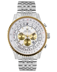 Miesten hopeinen Louis XVI -kello teräshihnalla Artagan 3420 - Silver Gold 47.5MM