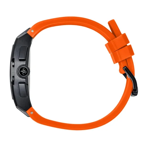 Relógio de homem Ralph Christian preto com pulseira de borracha The Intrepid Sport - Neon Orange 42,5MM