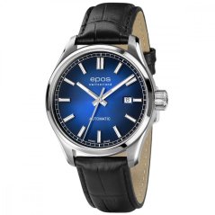 Relógio masculino Epos prata com pulseira de couro Passion 3501.132.20.16.25 41MM Automatic