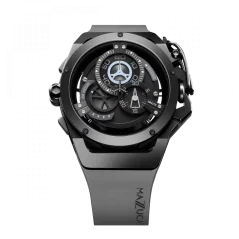 Čierne pánske hodinky Mazzucato s gumovým pásikom Rim Sport Black / Grey - 48MM Automatic