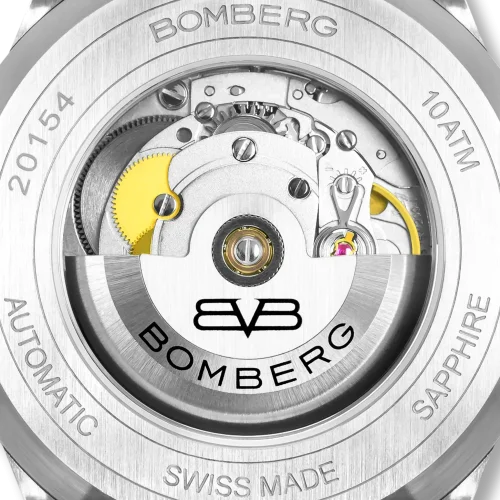 Silberne Herrenuhr Bomberg Watches mit Stahlband CLASSIC NOIRE 43MM Automatic