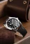 Stříbrné pánské hodinky Nivada Grenchen s koženým páskem Super Antarctic 3.6.9 Black No Vintage Effect 32039A14 38MM Automatic
