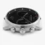 Men's silver Nordgreen watch with leather strap Pioneer Textured Black Dial - Black Leather / Silver 42MM