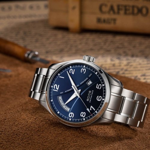 Relógio masculino Epos prateado com pulseira de aço Passion 3402.142.20.36.30 43MM Automatic