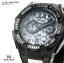Černé pánské hodinky Nsquare s koženým páskem SnakeQueen White / Black 46MM Automatic
